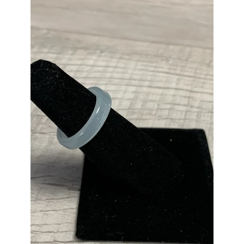 Colorful Acrylic Ring - Transparent Resin Band Round Ring Aqua